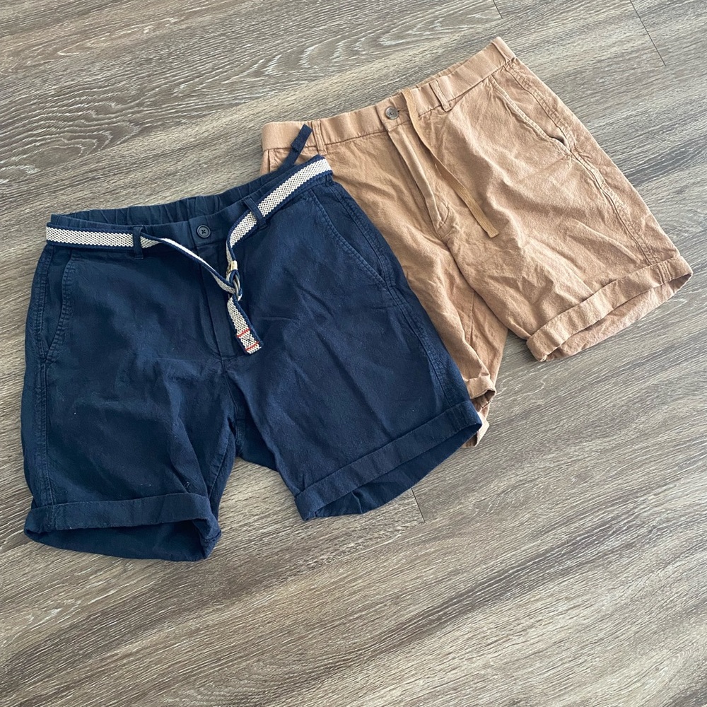 Two pairs of linen cotton shorts *read description*